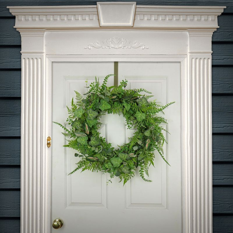 26" Artificial Mixed Leaf Greenery Woven Branch Base Wreath - National Tree Company