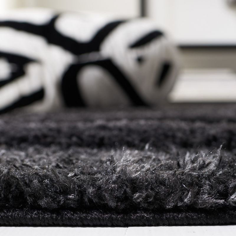 Hi-Lo Shag HLS202 Power Loomed Area Rug - Charcoal - 4'x6' - Safavieh.