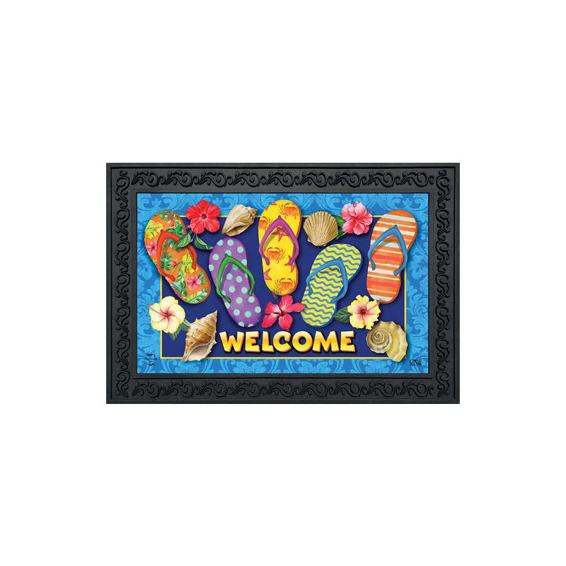Briarwood Lane Doormat 30x18 Indoor Outdoor Paradise Flip Flops Summer For Summer Doormat