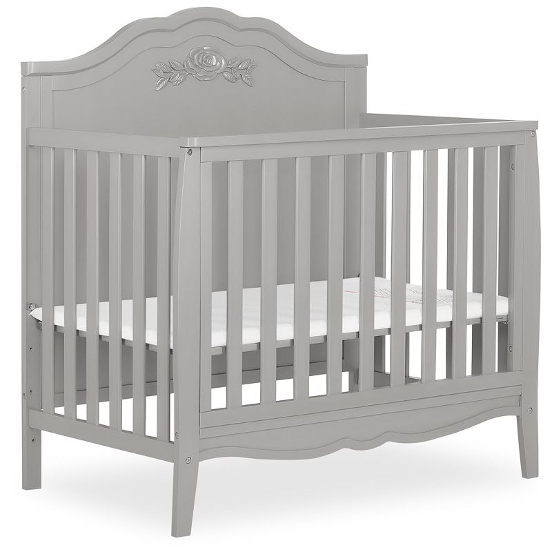 Sweetpea Baby Rose 4-in-1 Convertible Mini Crib, Platinum