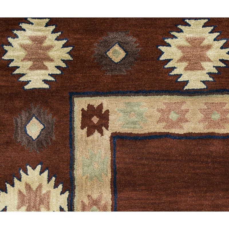 Alora Decor 6'6"x9'6" Ryder Southwest Border Rectangle Area Rug Burgundy