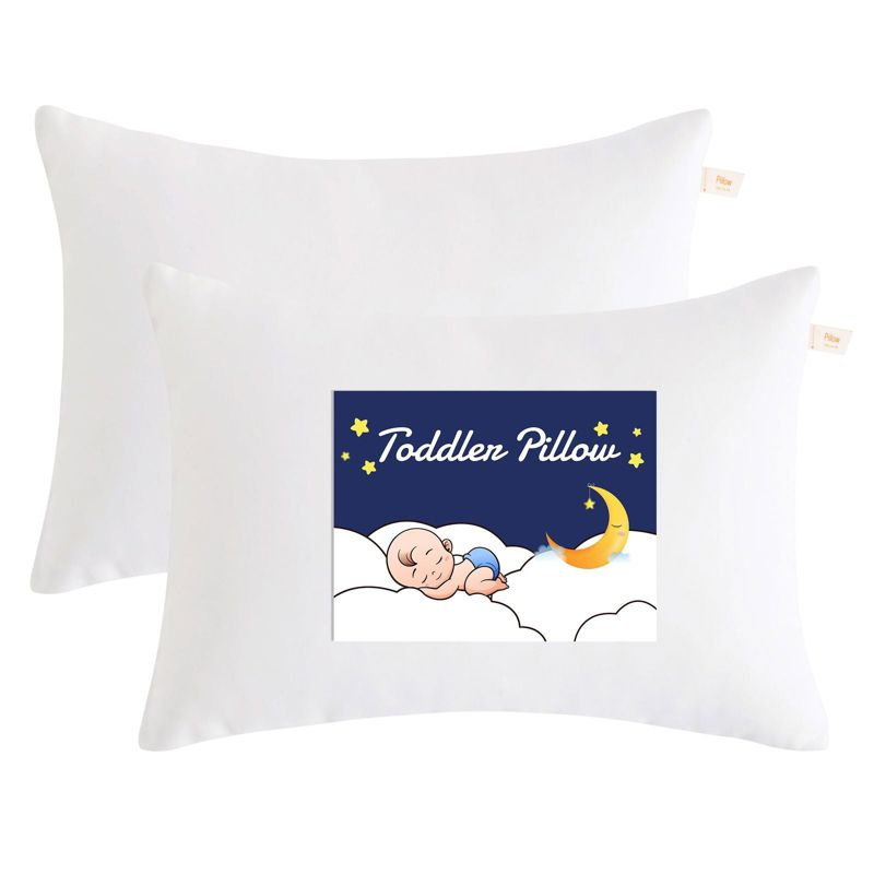 Down Alternative Toddler Pillows, Machine Washable Soft Travel Small Pillows, 13x18 Inches, White - NTBAY