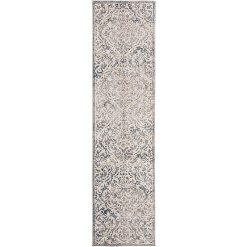 Brentwood BNT810 Power Loomed Indoor Runner Rug - Light Grey/Blue - 2'x12' - Safavieh