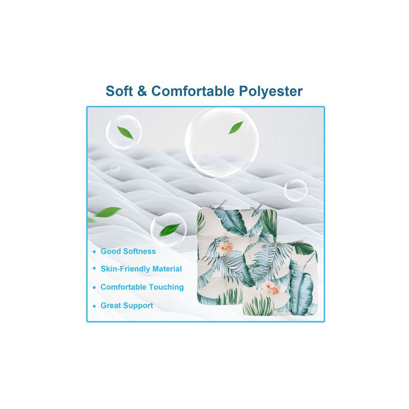 NewHome"2Pcs Rocking Chair Cushion Set with Non-Slip Ties, Polyester Fiber Filling for Comfort & Support"Beige