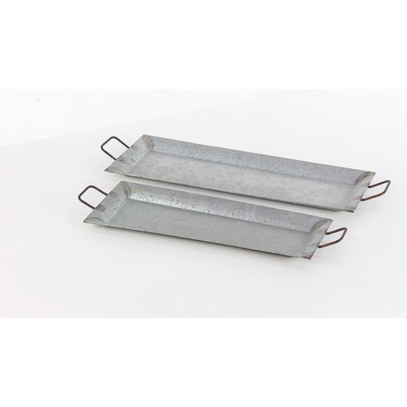 Farmhouse Rustic Serving Tray Set Gray 2pk - Olivia & May