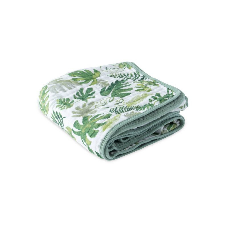 Little Unicorn Cotton Muslin Quilt Blanket - Tropical Leaf