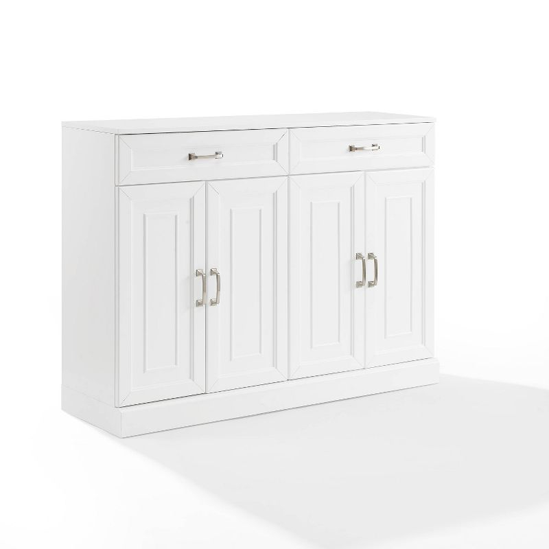 Stanton Sideboard White - Crosley: Adjustable Shelves, 2 Drawers, Traditional Farmhouse Design