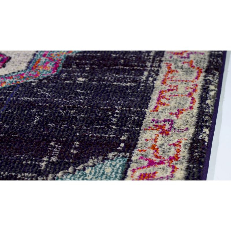 Monaco MNC254 Power Loomed Indoor Area Rug - Black/Blue - 6'7"x9'2" - Safavieh
