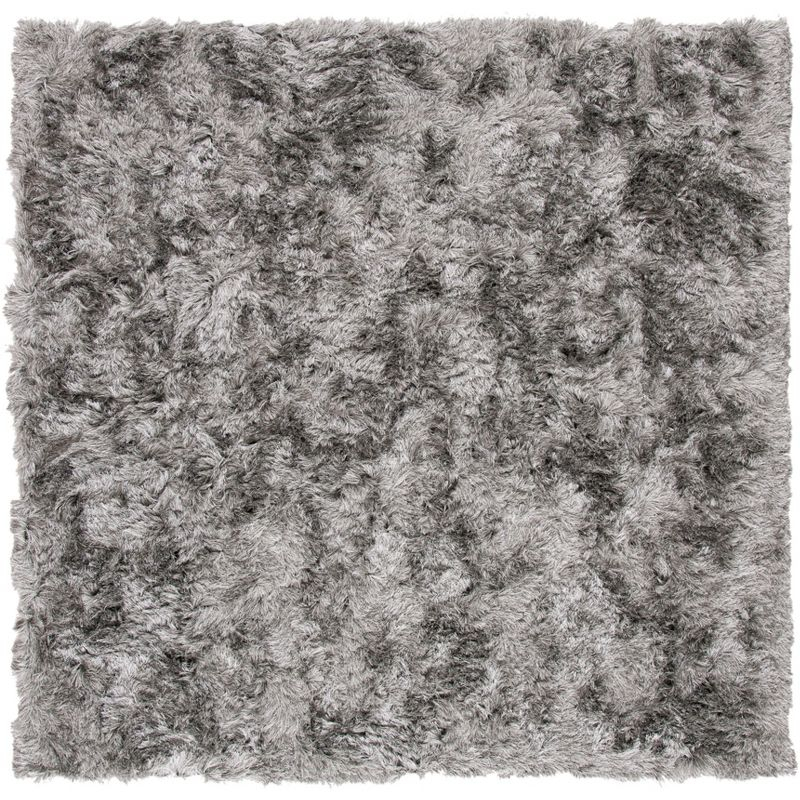 Paris Shag SG511 Hand Tufted Indoor Area Rug - Silver - 7'x7' Square - Safavieh