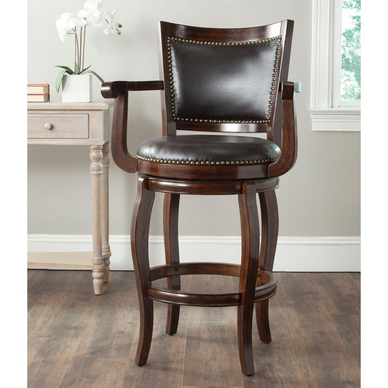 Gitano Swivel Bar Stool - FOX7009 - Espresso/Brown - Safavieh Couture