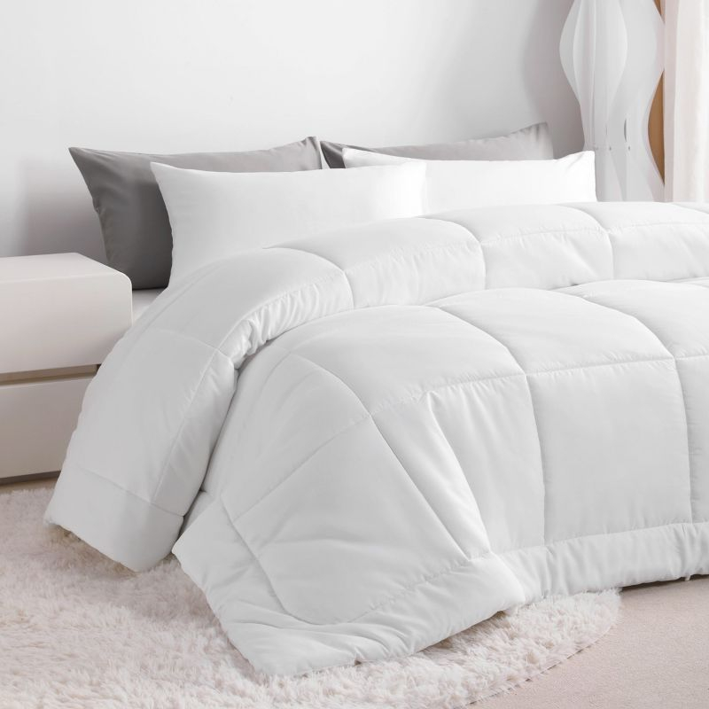 All Season Goose Down Alternative Twin Duvet Comforter Insert, 68x90 Inches, White - NTBAY
