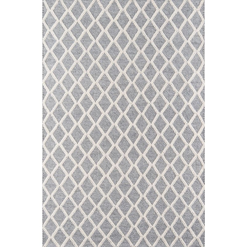 2'x3' Andes Romilly Accent Rug Gray - Momeni: Geometric Wool & Viscose, Medium Pile, Handmade, Modern Decor