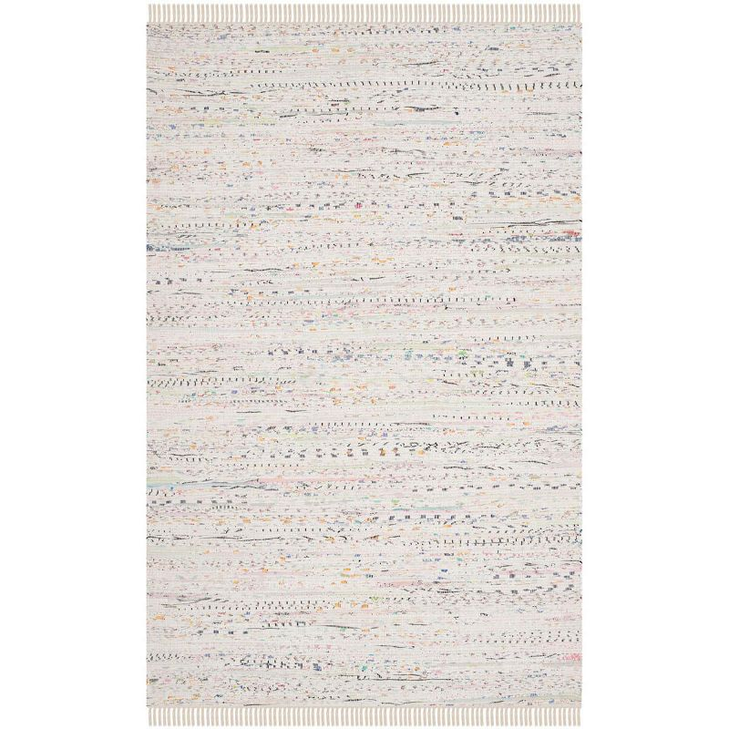 Rag Rug RAR121 Hand Woven Indoor Accent Rug - 3'x5' - Ivory/Multi - Safavieh