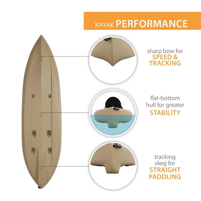 Lifetime Tamarack Angler Sit-On-Top Kayak with Paddle, Tan, 120"