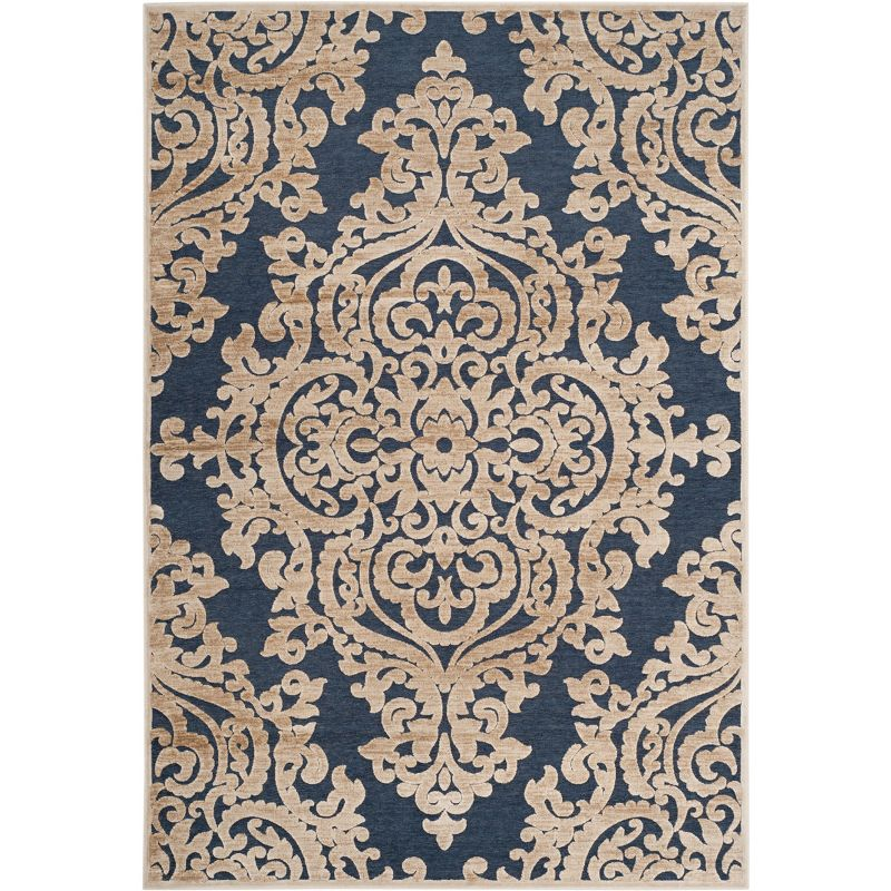 Paradise PAR390 Power Loomed Area Rug - Stone/Navy - 5'3"x7'6" - Safavieh.