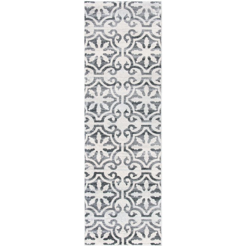 Martha Stewart Isabella - MSR0956 - Indoor Power Loomed Runners - Grey/Ivory - 2'2"x7'