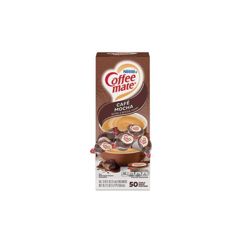 Coffee mate Liquid Coffee Creamer, Cafe Mocha, 0.38 oz Mini Cups, 50/Box