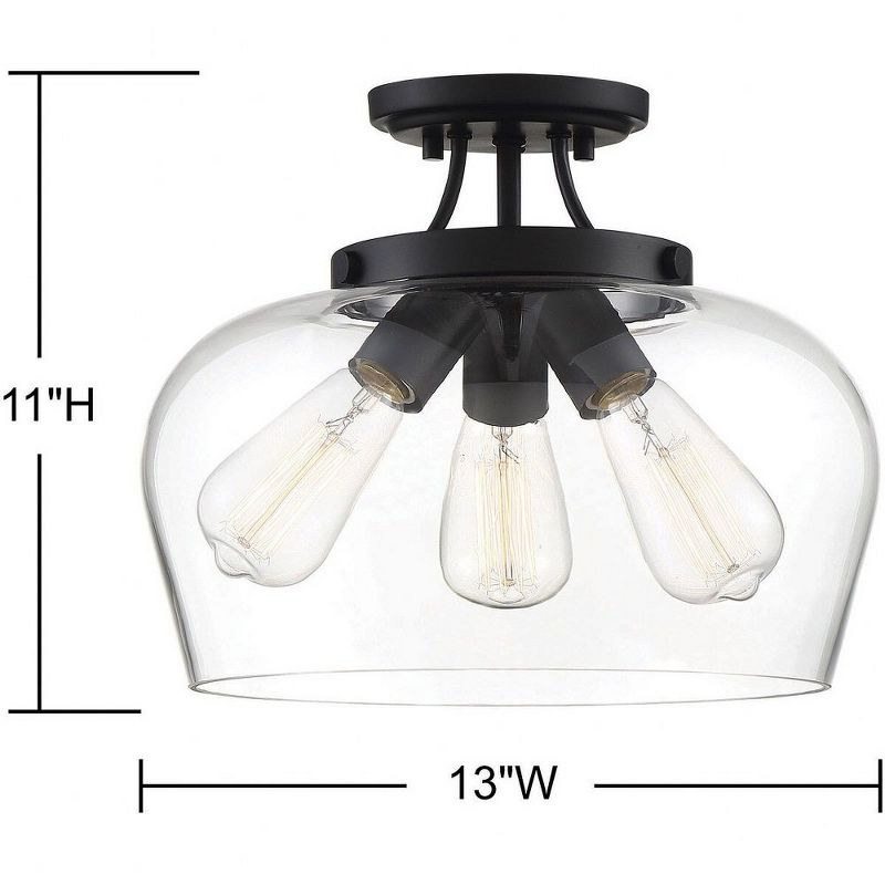 Savoy House Octave 3 - Light Semi-Flush Mount in  Black