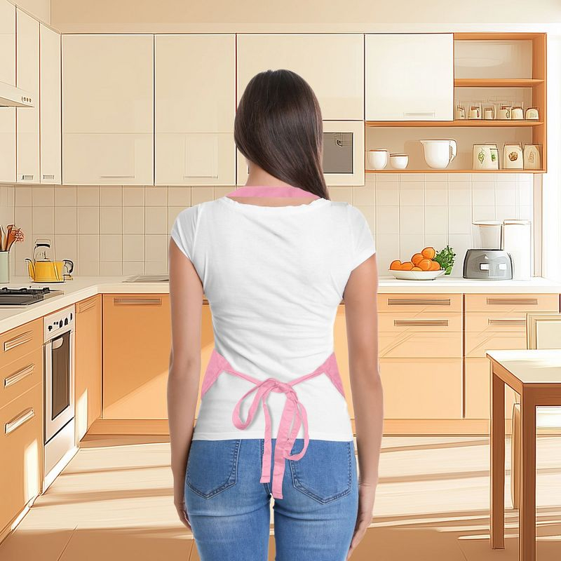 Dalix Waist Aprons Commercial Restaurant Home Bib Spun Poly Cotton Kitchen (3 Pockets) in Purple