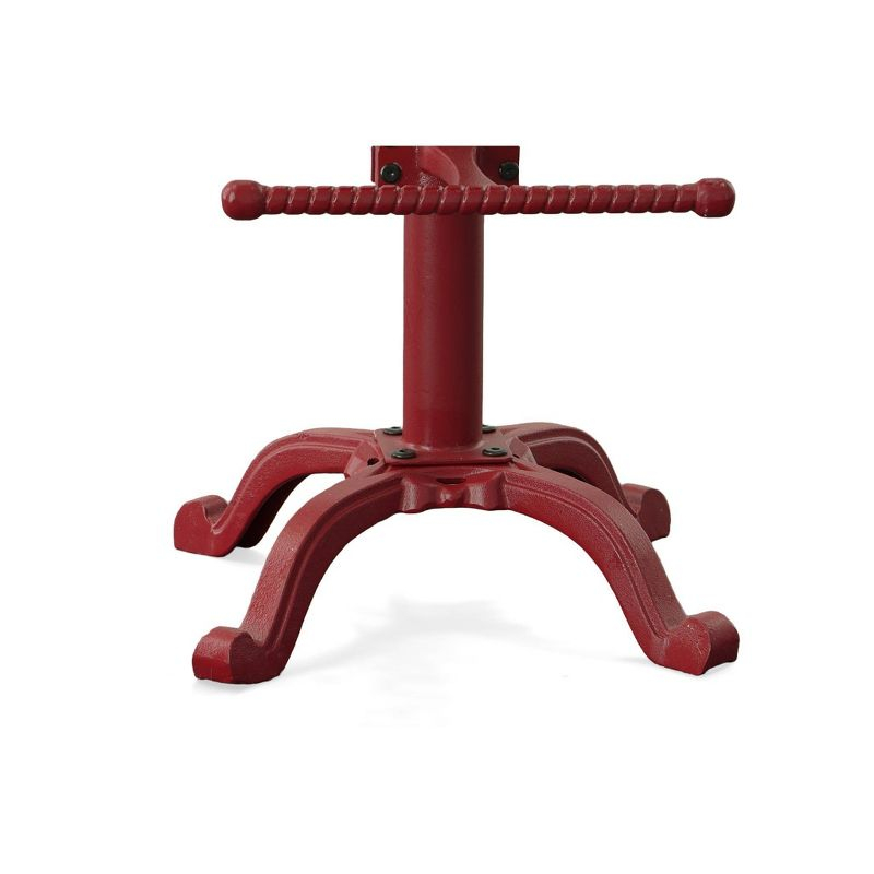 Carolina Living Adjustable Tractor Seat Counter Height Barstool Metal/Red: Wrought Iron Design, Spot Clean, 300lb Capacity