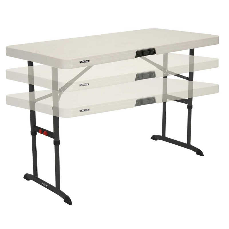 Lifetime 4' Adjustable Height Commercial Grade Table, White (80387)