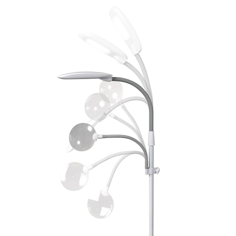 LED Floor Lamp with Magnifier - OttLite: ClearSun LED, Adjustable Height 47.5-64", Rimless Lens