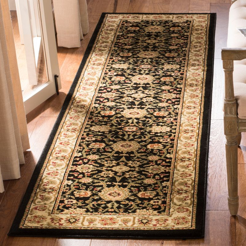 Lyndhurst LNH212 Power Loomed Runner Rug - Black/Ivory - 2'3"x6' - Safavieh