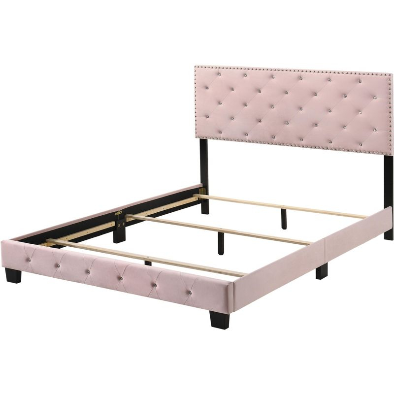 Passion Furniture Suffolk Pink Queen Panel Bed