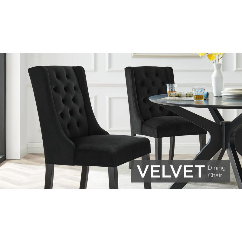 Set of 2 Baronet Performance Velvet Dining Chairs Pink - Modway: Rubberwood Frame, Upholstered, Spot Clean