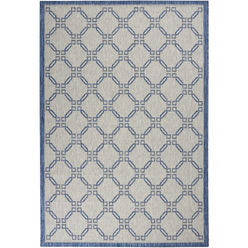 Nourison Garden Party GRD02 Indoor/outdoor Area Rug - Ivory Blue 6' x 9'