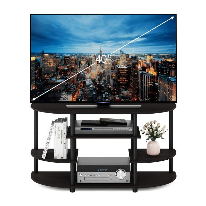 Furinno Simple Design TV Stand for TVs up to 44" Console Table Media Entertainment Center Bookcase Shelves for Living Room,Espresso
