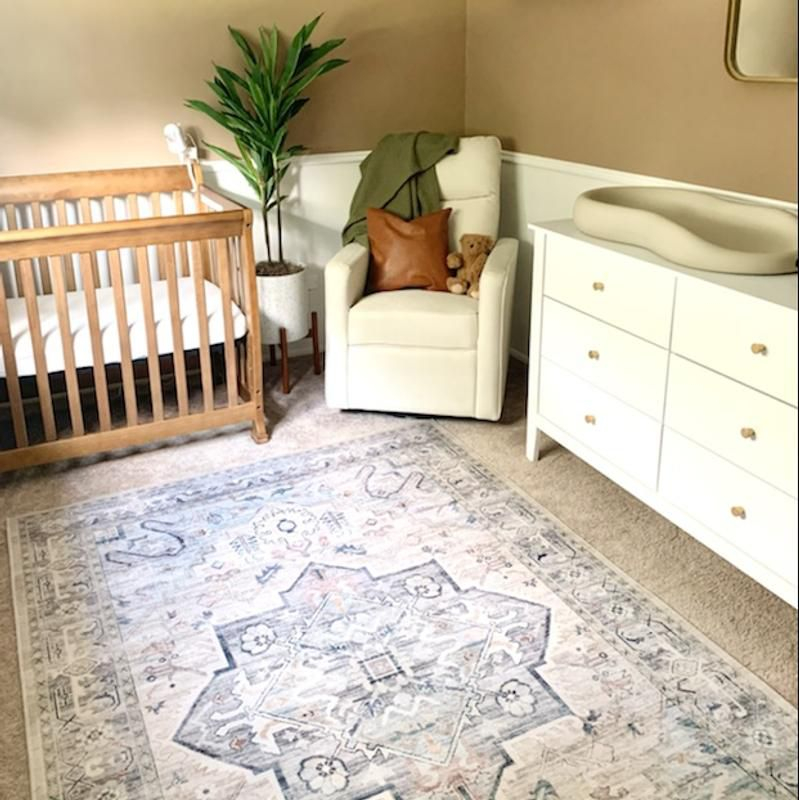 2'x5' Hathaway Rug Ivory - Loloi Rugs: Traditional Medallion Flat Pile Indoor Runner, Machine Made, Canvas Backing