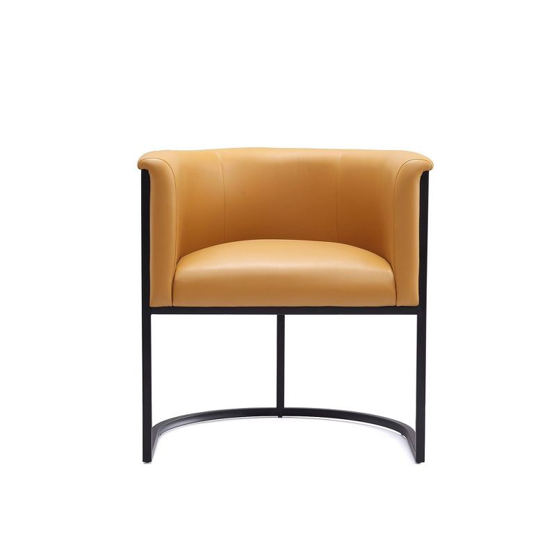 Manhattan Comfort Cosmopolitan Faux Leather Dining Chair Saddle: Upholstered, Metal Legs, No Assembly Required