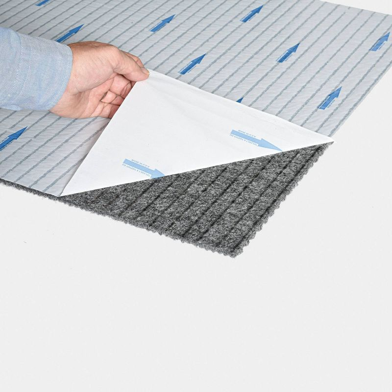 24" 15pk Ribbed Carpet Tiles Chestnut - Foss Floors: Indoor/Outdoor, Peel & Stick, Woven Polyester