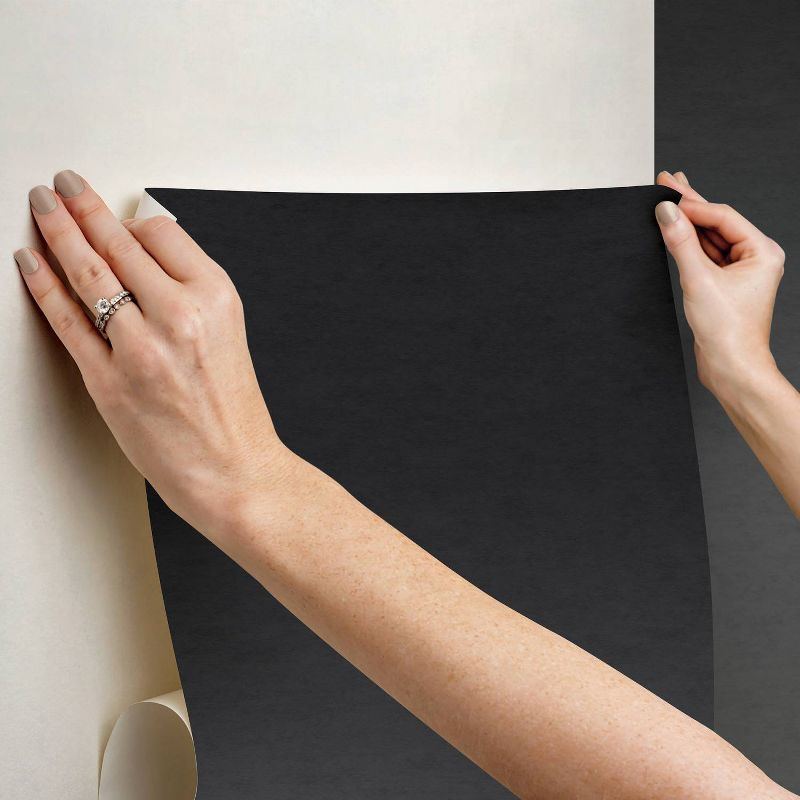 RoomMates Aura Ombre Peel and Stick Wallpaper Mural Charcoal: Self-Adhesive Vinyl, Abstract Design, 15.4 Sq Ft Coverage
