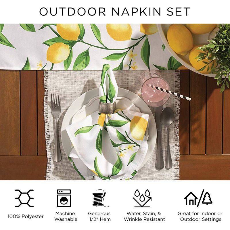 Design Imports Summer Floral Print Outdoor Napkin (Set Of 6)