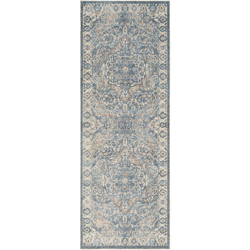 Mark & Day Elsmore 2'7"x7'3" Runner Washable Woven Indoor Area Rugs Navy Blue