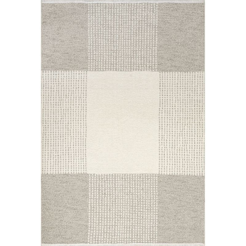 Nuloom Kirby Plaid Pet Friendly Premium Reversible Machine Washable Area Rug, 7' 10" x 10', Cream