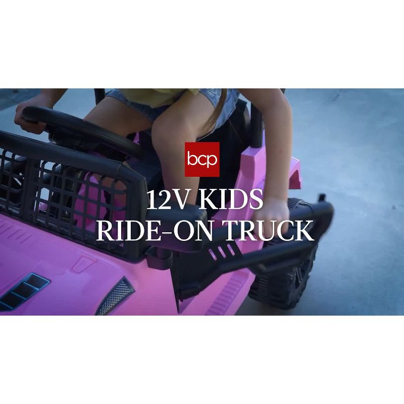 Best Choice Products 12V Kids Ride On Truck Car w/ Parent Remote Control, Spring Suspension, LED Lights - Black
