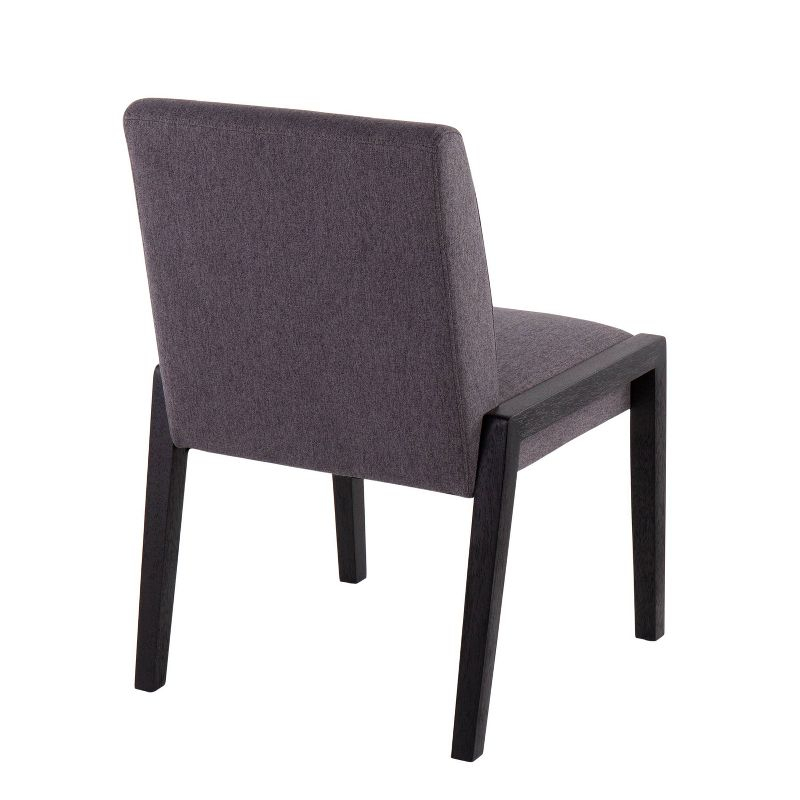 Set of 2 Carmen Dining Chairs Black/Gray - LumiSource: Elegant Upholstered, Wood Frame, Foam-Padded