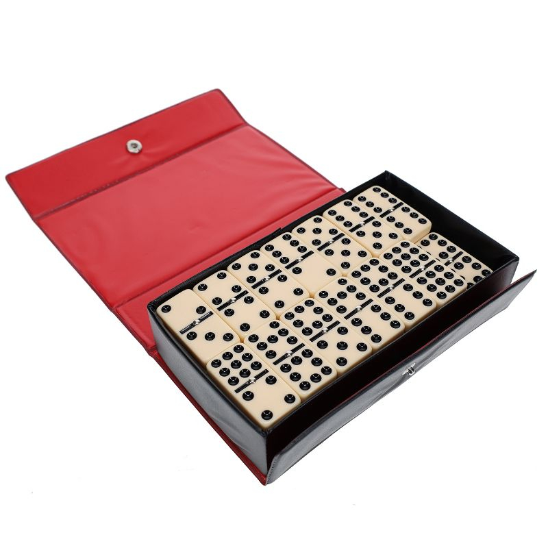 WE Games Double Nine Dominoes With Spinners - Ivory Tiles, Thick Size