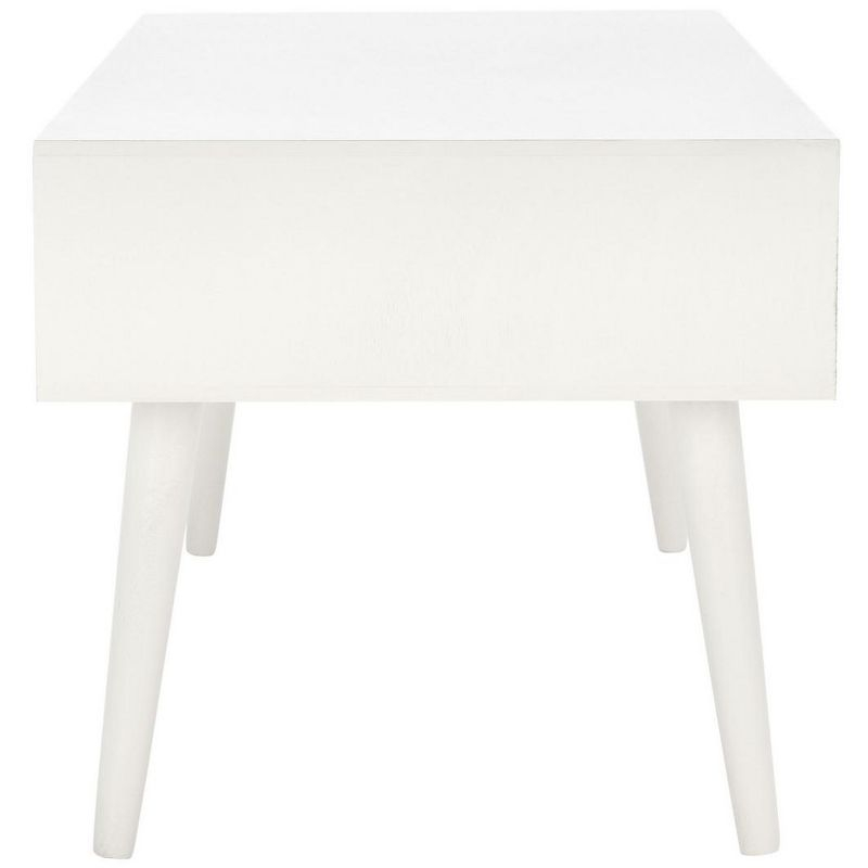 Mozart Mid-Century Coffee Table - Distressed White - Safavieh