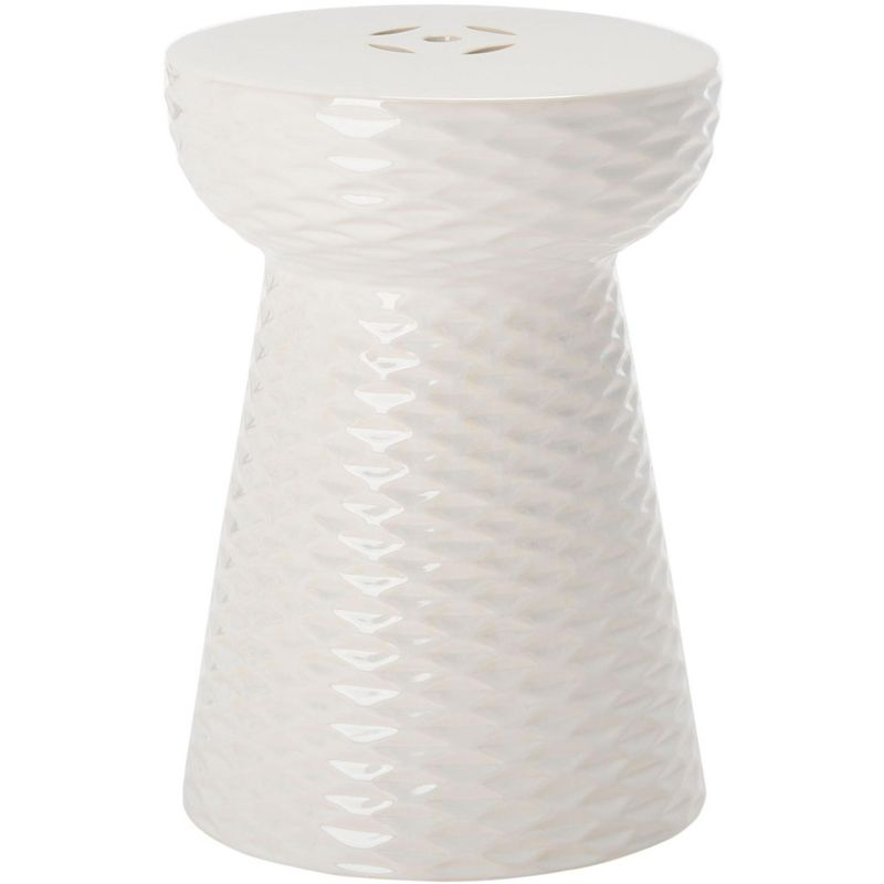 Daphne Garden Stool - ACS4523 - Indoor/Outdoor - Creme - Safavieh