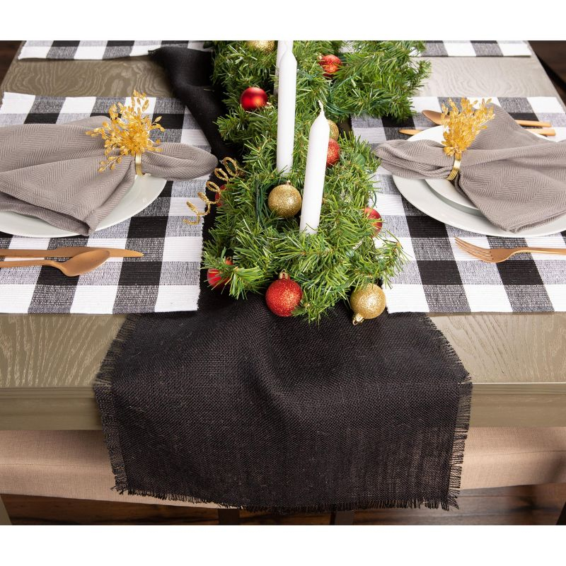 Design Imports Black Jute Table Runner 15X74