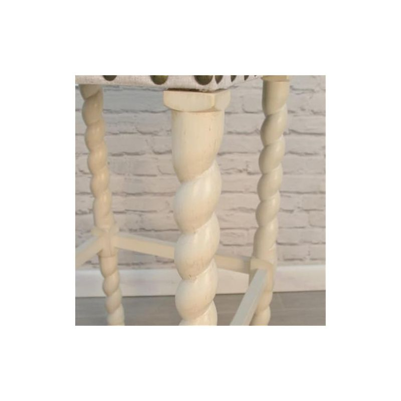 Carolina Living Remick 24" Counter Stool - Vintage White - Linen Upholstery