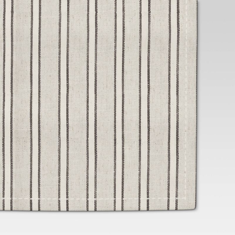 108" x 14" Cotton Striped Table Runner Natural - Threshold™: Traditional Summer Tablecloth, OEKO-TEX Certified