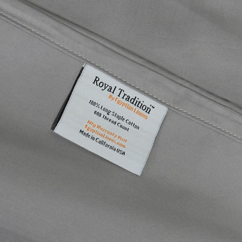 Egyptian Linens USA 608 Cotton Sheet Set - Extra Deep Pockets (22-inches) & Oversize Flat Sheet Striped Gray King