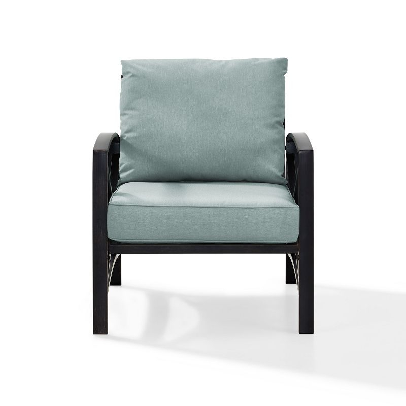 Kaplan Outdoor Arm Chair Mist - Crosley: Steel Frame, Weather-Resistant Patio Furniture with Cushions