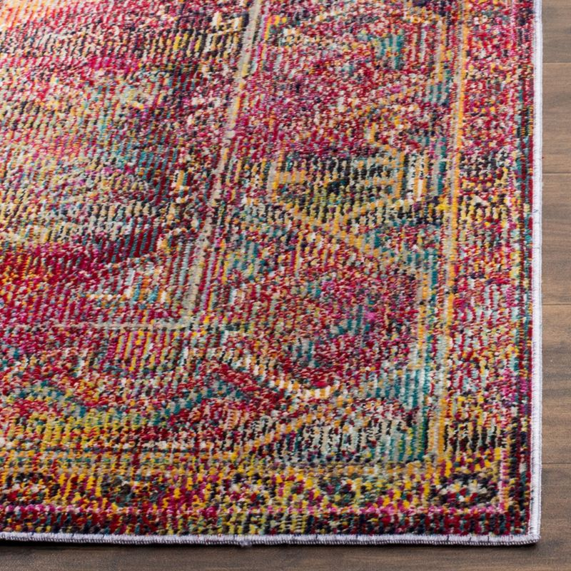 Crystal CRS514 Power Loomed Area Rug - Teal/Rose - 8'x10' - Safavieh.