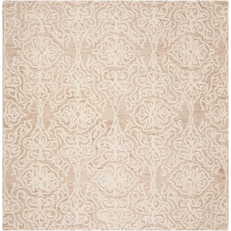 Blossom BLM112 Hand Tufted Indoor Area Rug - Beige/Ivory - 8'x8' - Safavieh